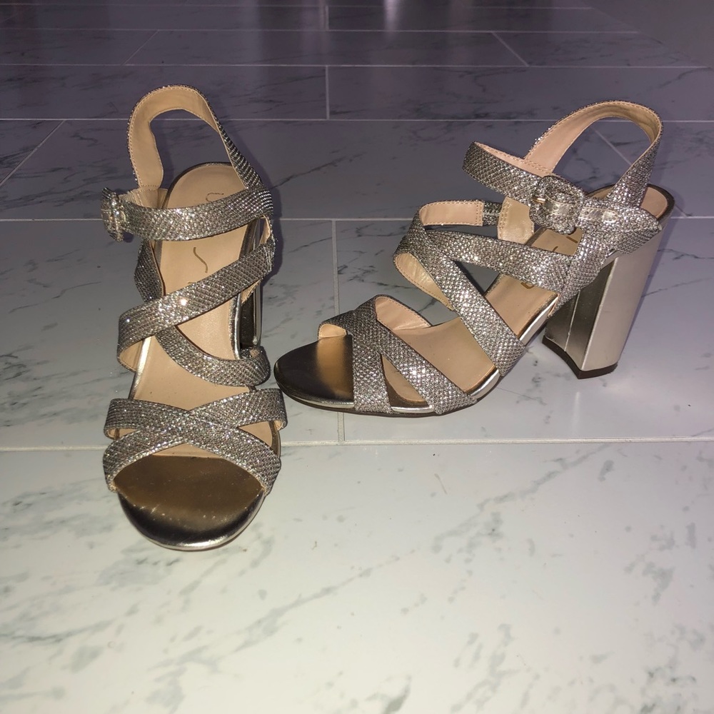 UNISA Glittery Block Heels